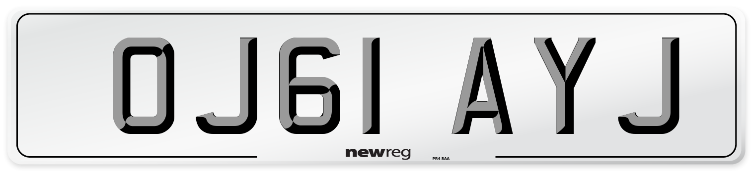 OJ61 AYJ Number Plate from New Reg